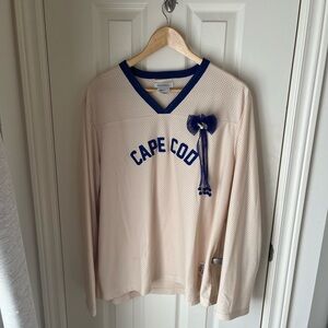 Bode x Nike - Cape Cod Cream and Blue Long Sleeve Top